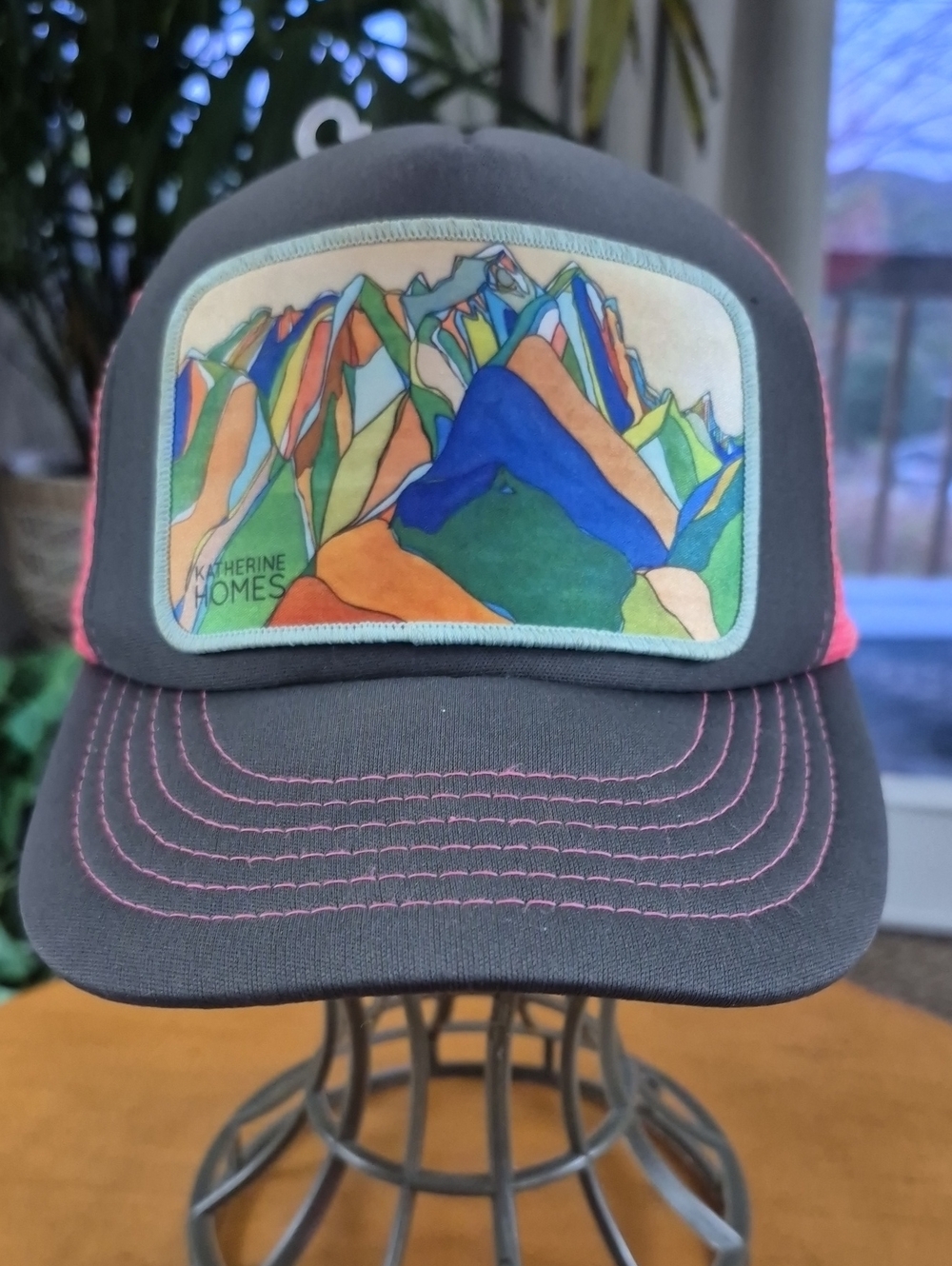 Katherine Homes Multicolor Mountain Patch Trucker Hat - Black